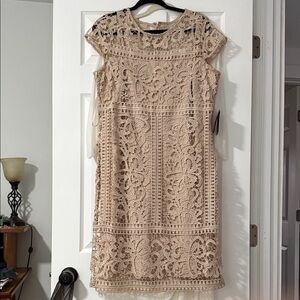 MARINA Lace Dress in Beige